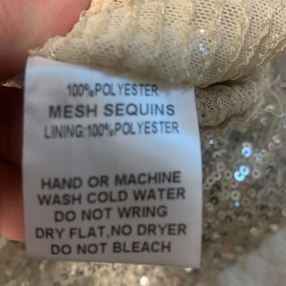 Sequins Cropped Low V-Neck balloon sleeves Women’s Party Top size M - Picture 11 of 13